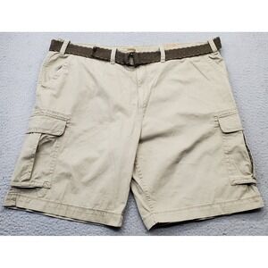 The Foundry Supply Co. British Khaki Shorts Mens 48 Tan Belted Utility Pockets